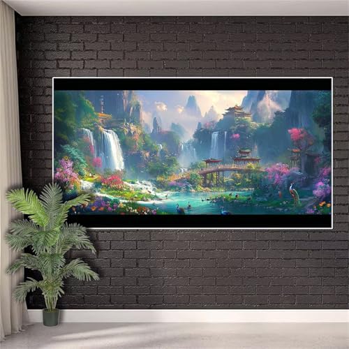 Diamond Painting Erwachsene,Diamond Painting Landschaft Diamant Paint Bilder Wasserfälle für Aesthetic Room Decor,DIY Full Drill Diamant Crystal Art Kreuzstich Geschenke für Frauen 20x50cm w480 von Generic