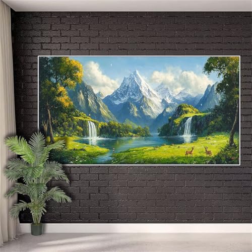 Diamond Painting Erwachsene,Diamond Painting Landschaft Diamant Paint Bilder Wasserfall für Aesthetic Room Decor,5D DIY Full Drill Diamant Crystal Art Kreuzstich Geschenke für Frauen 20x50cm w474 von Generic