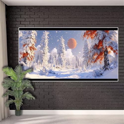 Diamond Painting Erwachsene,Diamond Painting Landschaften Diamant Paint Bilder Winter für Aesthetic Room Decor,5D DIY Full Drill Diamant Crystal Art Kreuzstich Geschenke für Frauen 40x80cm w438 von Generic