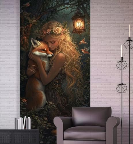 Diamond Painting Erwachsene Fuchs Diamond Painting XXL 180x90cm Malen Nach Zahlen Schönheit Diamant Painting Bilder mit Diamond Painting zubehör,DIY Mosaik Bastelset für Geschenke für Frauenr M17 von Generic