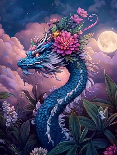 Diamond Painting Erwachsene Kinder Diamant Painting Bilder Dragon 5D Diamond Painting Set DIY Daiments Painting Basteln Erwachsene Diamond Painting Eckige Steine Mosaikherstellung 40x50cm 1-147 von Generic