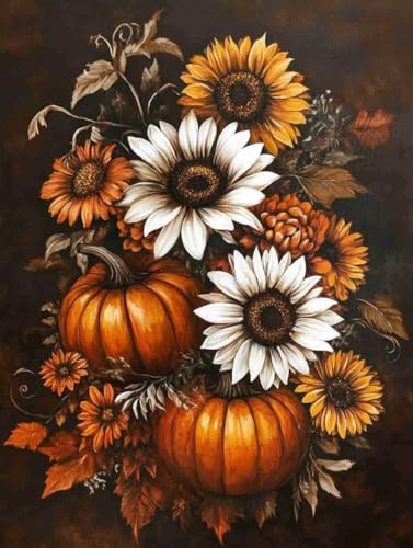 Diamond Painting Erwachsene Kinder Diamant Painting Bilder Pumpkin 5D Diamond Painting Set DIY Daiments Painting Basteln Erwachsene Diamond Painting Eckige Steine Mosaikherstellung 40x50cm 1-343 von Generic