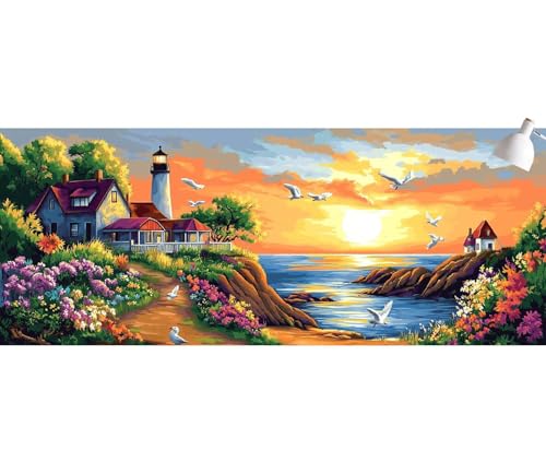 Diamond Painting Erwachsene Leuchtturm Diamond Painting Kinder Sonnenuntergang 5D Full Drill Diamant Kunst Malerei Stickerei Set,Diamant Malerei Bilder Set für Wohnzimmer,Heimdekoration 30x60cm mb-122 von Generic