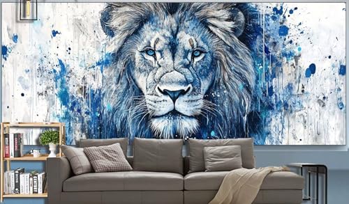 Diamond Painting Erwachsene Löwe Diamond Painting XXL 150x60cm Malen Nach Zahlen Tier Diamant Painting Bilder mit Diamond Painting zubehör,DIY Mosaikherstellung für Dekor Geschenke für Frauenr H97 von Generic