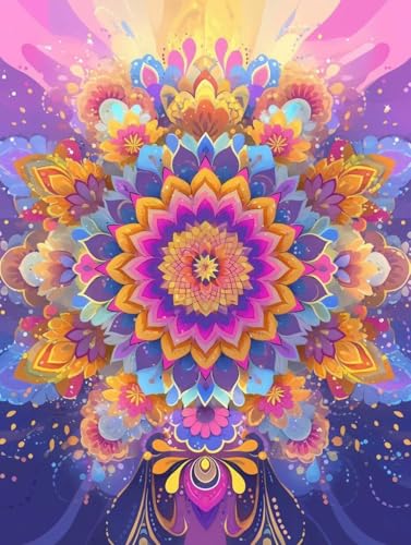 Diamond Painting Erwachsene Mandala 5D Diamant Painting Bilder DIY Full Voller Diamant Malerei Stickerei Set, Diamond Art painting Daiments Painting Erwachsene für Zuhause Wanddeko 100x130cm 4-257 von Generic