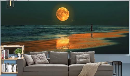 Diamond Painting Erwachsene Mond Diamond Painting XXL 200x100cm Malen Nach Zahlen Strand Diamant Painting Bilder mit Diamond Painting zubehör,DIY Mosaikherstellung für Dekor Geschenke für Frauenr K40 von Generic