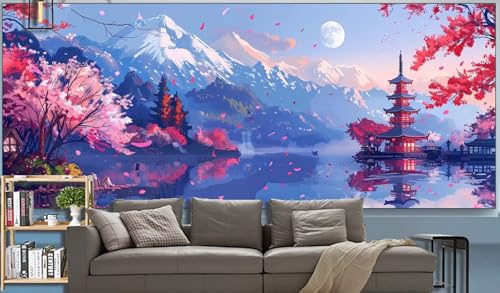 Diamond Painting Erwachsene Mond Diamond Painting XXL 300x100cm Malen Nach Zahlen See Diamant Painting Bilder mit Diamond Painting zubehör,DIY Mosaikherstellung für Dekor Geschenke für Frauenr K43 von Generic