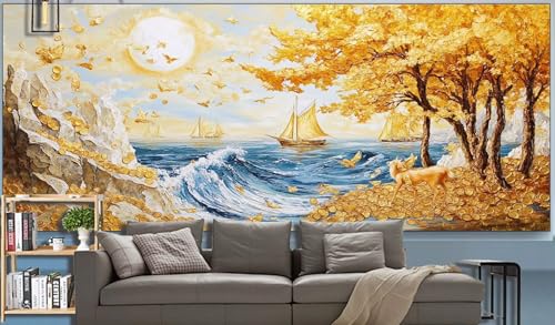 Diamond Painting Erwachsene Mond Diamond Painting XXL 300x100cm Malen Nach Zahlen Wellen Diamant Painting Bilder mit Diamond Painting zubehör,DIY Mosaikherstellung für Dekor Geschenke für Frauenr K39 von Generic