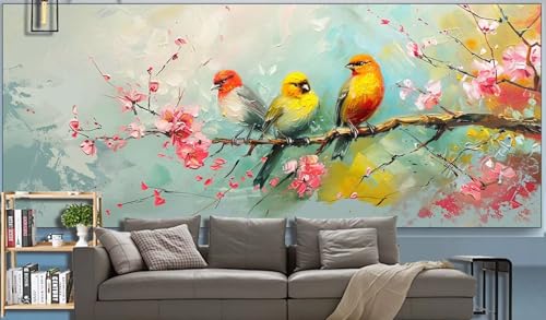 Diamond Painting Erwachsene Vogel Diamond Painting XXL 180x90cm Malen Nach Zahlen Blume Diamant Painting Bilder mit Diamond Painting zubehör,DIY Mosaikherstellung für Dekor Geschenke für Frauenr G40 von Generic