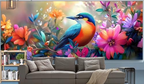 Diamond Painting Erwachsene Vogel Diamond Painting XXL 200x100cm Malen Nach Zahlen Blume Diamant Painting Bilder mit Diamond Painting zubehör,DIY Mosaikherstellung für Dekor Geschenke für Frauenr G36 von Generic