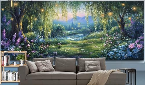 Diamond Painting Erwachsene Wald Diamond Painting XXL 300x100cm Malen Nach Zahlen Baum des Lebens Diamant Painting Bilder mit Diamond Painting zubehör,DIY Mosaik Bastelset Geschenke für Frauenr H70 von Generic