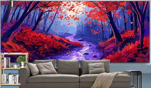 Diamond Painting Erwachsene Wald Diamond Painting XXL 300x100cm Malen Nach Zahlen Fluss Diamant Painting Bilder mit Diamond Painting zubehör,DIY Mosaikherstellung für Dekor Geschenke für Frauenr H57 von Generic