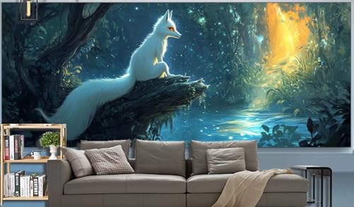 Diamond Painting Erwachsene Wald Diamond Painting XXL 300x100cm Malen Nach Zahlen Fuchs Diamant Painting Bilder mit Diamond Painting zubehör,DIY Mosaikherstellung für Dekor Geschenke für Frauenr H59 von Generic