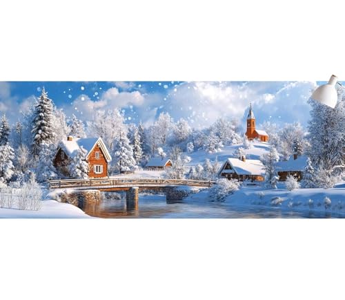 Diamond Painting Erwachsene Winter Diamond Painting Kinder Dorf 5D DIY Full Drill Diamant Kunst Malerei Crystal Stickerei Set,Diamant Malerei Bilder Set für Wohnzimmer,Heimdekoration 100x200cm mb-130 von Generic