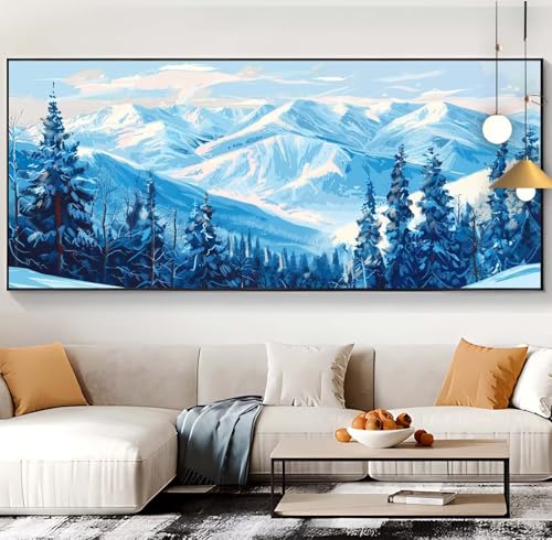 Diamond Painting Erwachsene Winter Diamond Painting Kinder Wald,Diamond Painting Zubehör Eckige Steine Set,DIY Diamant Painting Bilder Crystal Arts Basteln Home Décor Geschenke für Frauen 60x130cm H98 von Generic