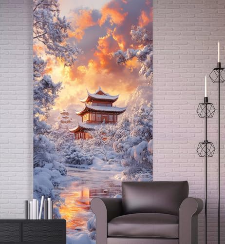 Diamond Painting Erwachsene Winter Diamond Painting XXL 300x100cm Malen Nach Zahlen Sonnenuntergang Diamant Painting Bilder mit Diamond Painting zubehör,DIY Mosaik Bastelset Geschenke für Frauenr L45 von Generic