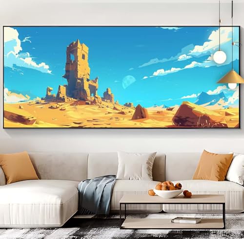 Diamond Painting Erwachsene Wüste Diamond Painting Kinder Landschaft,Diamond Painting Zubehör Eckige Steine Set,DIY Diamant Painting Bilder Crystal Basteln Home Décor Geschenke für Frauen 50x120cm H61 von Generic