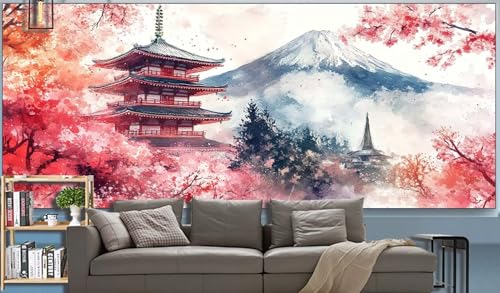 Diamond Painting Erwachsene japanisch Diamond Painting XXL 200x100cm Malen Nach Zahlen Landschaft Diamant Painting Bilder mit Diamond Painting zubehör,DIY Mosaik Bastelset Geschenke für Frauenr H31 von Generic