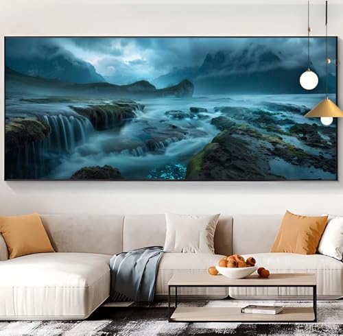 Diamond Painting Fallen Diamond Painting XXL 100x300cm Diamond Painting Erwachsene Landschaft Malen Nach Zahlen DIY Mosaikherstellung Diamonds Stickerei Malerei Sets für Home Décor Geschenke Frauen J1 von Generic