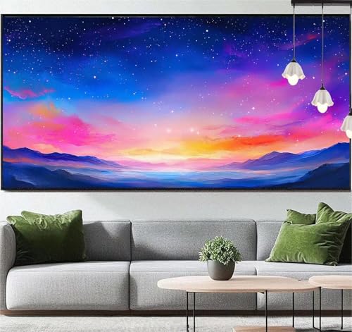 Diamond Painting Farbenfroh Diamond Painting Erwachsene Landschaft,5D Diamant Painting Bilder Kinder,DIY Malen Nach Zahlen Diamant Kunst Malerei Stickerei Set für Wand Dekor Geschenke 140 x 70 cm q97 von Generic