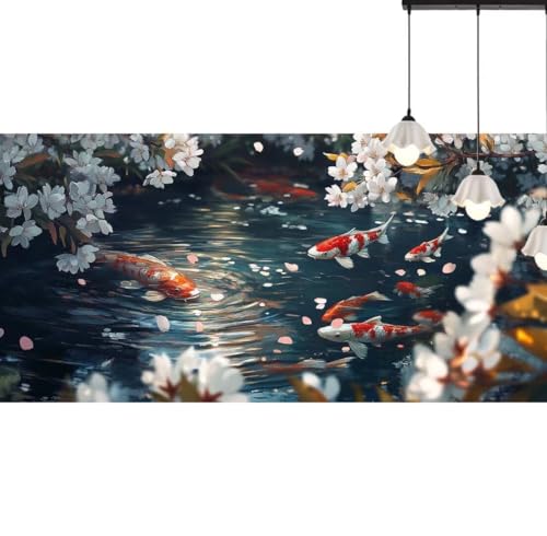 Diamond Painting Fisch Diamant Painting Bilder Blume, Diamond Painting Groß XXL 160 x 80 cm, Diamant Painting Bilder Erwachsene DIY Simple Diamond Painting Crystal Art Stickerei für Wand Dekor q568 von Generic