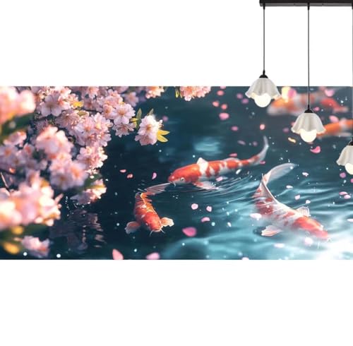 Diamond Painting Fisch Diamant Painting Bilder Blume, Diamond Painting Groß XXL 190 x 80 cm, Diamant Painting Bilder Erwachsene DIY Simple Diamond Painting Crystal Art Stickerei für Wand Dekor q570 von Generic