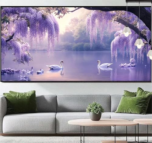 Diamond Painting Gans Diamant Painting Bilder Meereslandschaft, Diamond Painting Groß XXL 200 x 90 cm, Diamant Painting Bilder Erwachsene DIY Diamond Painting Crystal Art Stickerei für Wand Dekor q108 von Generic