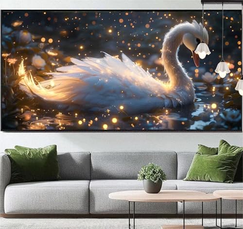 Diamond Painting Gans Diamond Painting Erwachsene Tier, 5D Diamant Painting Bilder Full Drill Diamond Painting Kinder, DIY Malen Nach Zahlen Diamant Kunst Malerei Set für Wand Dekor 120 x 60 cm q107 von Generic