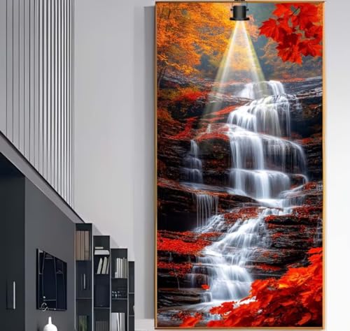 Diamond Painting Groß XXL 100 x 40 cm,Diamond Painting Wald Malen Nach Zahlen Erwachsene Herbst,DIY Runde Steine Diamant Kunst Mosaic Crystal Malerei Stickerei Set,Wand Deko wohnzimmer Geschenke F1058 von Generic