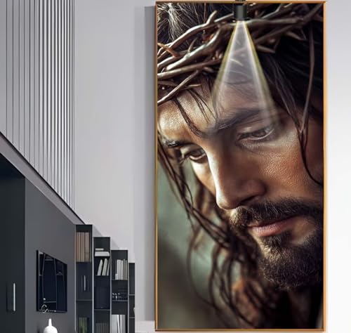 Diamond Painting Groß XXL 100x40 cm, Diamond Painting Jesus Malen Nach Zahlen Erwachsene Jahrgang, DIY Diamant Kunst Mosaic Crystal Malerei Stickerei Set, Wand Deko wohnzimmer Kreativ Geschenke F1094 von Generic