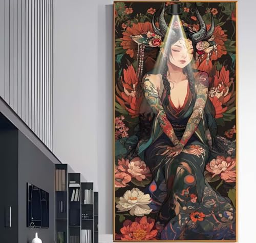 Diamond Painting Groß XXL 100x40 cm, Diamond Painting Sexy Malen Nach Zahlen Erwachsene Japanisch, DIY Diamant Kunst Mosaic Crystal Malerei Stickerei Set, Wand Deko wohnzimmer Kreativ Geschenke F1090 von Generic