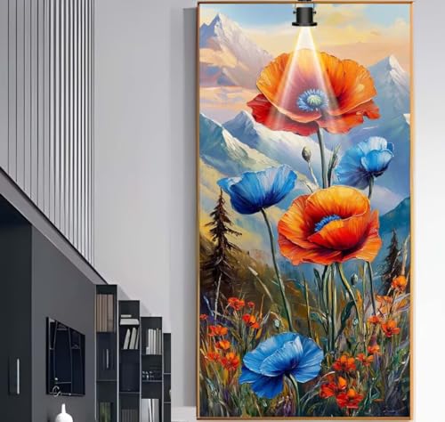 Diamond Painting Groß XXL 110 x 50 cm, Diamond Painting Pflanze Malen Nach Zahlen Erwachsene Mohn, DIY Runde Steine Diamant Kunst Mosaic Crystal Malerei Stickerei, Wand Deko wohnzimmer Geschenke F1114 von Generic