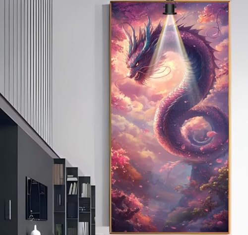 Diamond Painting Groß XXL 110x50 cm, Diamond Painting Drache Malen Nach Zahlen Erwachsene Fantasie, DIY Diamant Kunst Mosaic Crystal Malerei Stickerei Set, Wand Deko wohnzimmer Kreativ Geschenke F990 von Generic