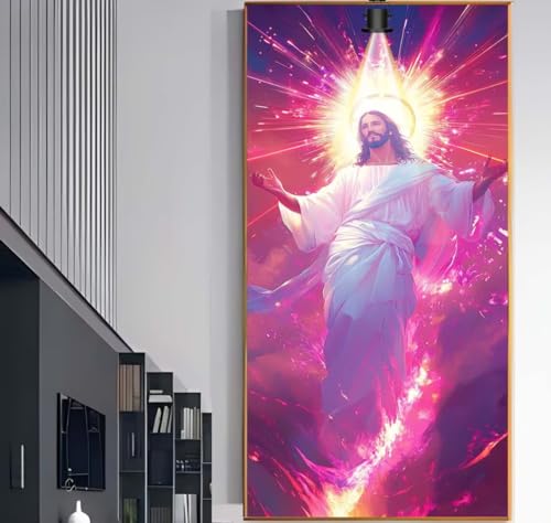 Diamond Painting Groß XXL 110x50 cm, Diamond Painting Jesus Malen Nach Zahlen Erwachsene Mysterium, DIY Diamant Kunst Mosaic Crystal Malerei Stickerei Set, Wand Deko wohnzimmer Kreativ Geschenke F1102 von Generic