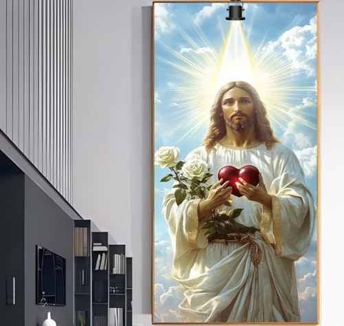 Diamond Painting Groß XXL 110x50 cm, Diamond Painting Jesus Malen Nach Zahlen Erwachsene Weinlese, DIY Diamant Kunst Mosaic Crystal Malerei Stickerei Set, Wand Deko wohnzimmer Kreativ Geschenke F1096 von Generic