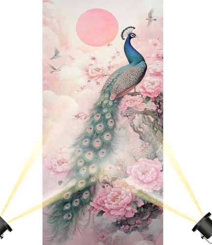 Diamond Painting Groß XXL 120 x 60 cm, Diamond Painting Tier Malen Nach Zahlen Erwachsene Pfau, DIY Runde Steine Diamant Kunst Mosaic Crystal Malerei Stickerei Set, Wand Deko wohnzimmer Geschenke F848 von Generic