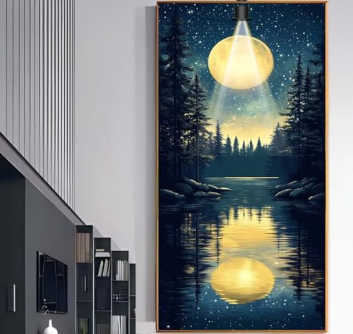 Diamond Painting Groß XXL 120x60 cm, Diamond Painting Mond Malen Nach Zahlen Erwachsene Landschaft, DIY Diamant Kunst Mosaic Crystal Malerei Stickerei Set, Wand Deko wohnzimmer Kreativ Geschenke F1108 von Generic