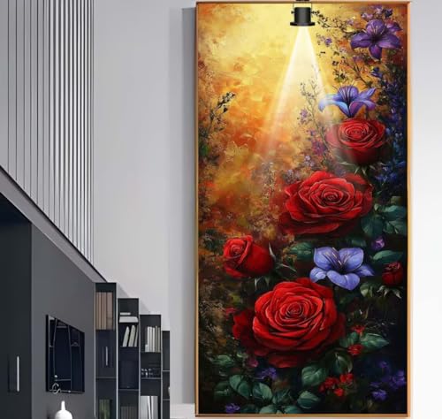 Diamond Painting Groß XXL 120x60 cm, Diamond Painting Rose Malen Nach Zahlen Erwachsene Blume, DIY Runde Steine Diamant Kunst Mosaic Crystal Malerei Stickerei Set, Wand Deko wohnzimmer Geschenke F1006 von Generic