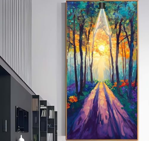 Diamond Painting Groß XXL 120x60 cm, Diamond Painting Sonnenuntergang Malen Nach Zahlen Erwachsene Wald, DIY Runde Steine Diamant Kunst Mosaic Crystal Malerei Stickerei Set, Wand Deko wohnzimmer F1000 von Generic