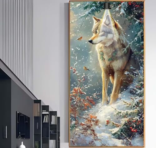 Diamond Painting Groß XXL 160x80 cm, Diamond Painting Wolf Malen Nach Zahlen Erwachsene Landschaft, DIY Diamant Kunst Mosaic Crystal Malerei Stickerei Set, Wand Deko wohnzimmer Kreativ Geschenke F986 von Generic