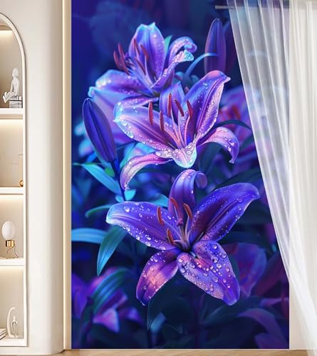 Diamond Painting Groß XXL 30 X 50 cm, Diamond Painting Lilie Malen Nach Zahlen Erwachsene Blume, DIY Eckige Steine Diamant Kunst Mosaic Crystal Malerei Stickerei Set, Wand Deko Kreativ Geschenke J58 von Generic