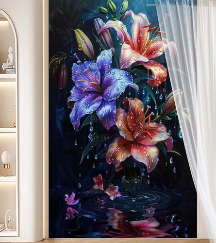 Diamond Painting Groß XXL 30 X 60 cm, Diamond Painting Lilie Malen Nach Zahlen Erwachsene Mysterium, DIY Diamant Kunst Mosaic Crystal Malerei Stickerei Set, Wand Deko Wohnzimmer Kreativ Geschenke J48 von Generic