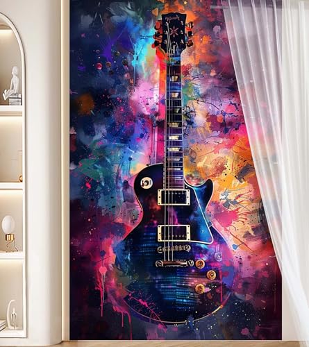 Diamond Painting Groß XXL 30 X 60 cm,Diamond Painting Abstrakt Malen Nach Zahlen Erwachsene Gitarre,DIY Diamant Kunst Mosaic Crystal Malerei Stickerei Set,Wand Deko Wohnzimmer Kreativ Geschenke J104 von Generic