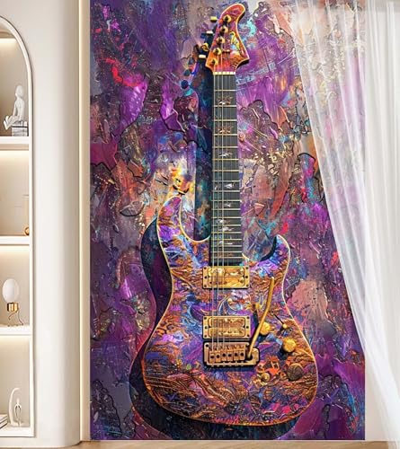 Diamond Painting Groß XXL 40 X 70 cm,Diamond Painting Abstrakt Malen Nach Zahlen Erwachsene Gitarre,DIY Diamant Kunst Mosaic Crystal Malerei Stickerei Set,Wand Deko Wohnzimmer Kreativ Geschenke J106 von Generic