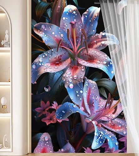 Diamond Painting Groß XXL 50 X 90 cm, Diamond Painting Lilie Malen Nach Zahlen Erwachsene Blume, DIY Eckige Steine Diamant Kunst Mosaic Crystal Malerei Stickerei Set, Wand Deko Kreativ Geschenke J38 von Generic