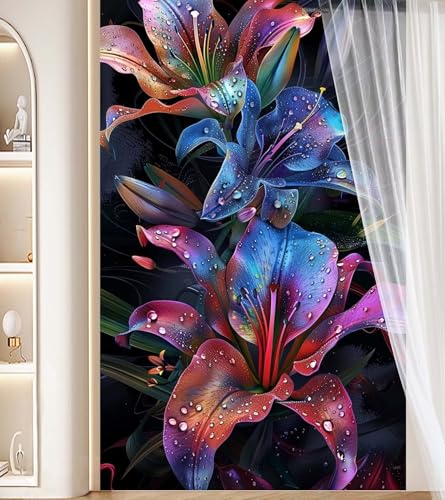 Diamond Painting Groß XXL 50 X 90 cm, Diamond Painting Lilie Malen Nach Zahlen Erwachsene Mysterium, DIY Diamant Kunst Mosaic Crystal Malerei Stickerei Set, Wand Deko Wohnzimmer Kreativ Geschenke J46 von Generic