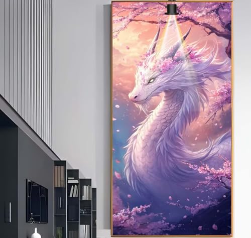 Diamond Painting Groß XXL 90x40 cm, Diamond Painting Drache Malen Nach Zahlen Erwachsene Tier, DIY Runde Steine Diamant Kunst Mosaic Crystal Malerei Stickerei Set, Wand Deko wohnzimmer Geschenke F988 von Generic