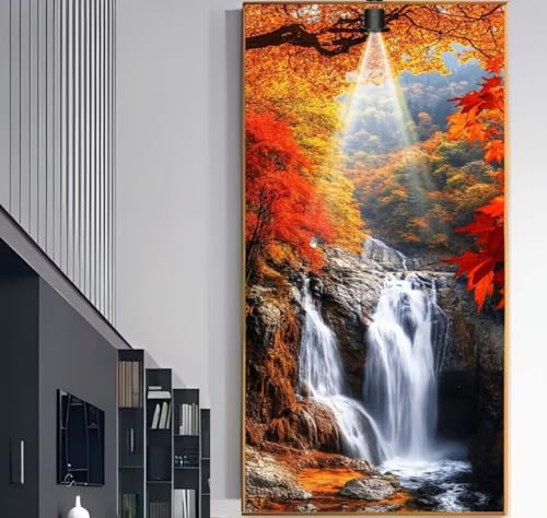 Diamond Painting Groß XXL 90x40 cm, Diamond Painting Wald Malen Nach Zahlen Erwachsene Herbst, DIY Runde Steine Diamant Kunst Mosaic Crystal Malerei Stickerei Set, Wand Deko wohnzimmer Geschenke F1060 von Generic