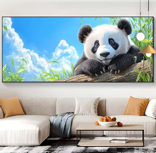 Diamond Painting Großer Panda Diamond Painting XXL 100x240cm Diamond Painting Erwachsene Tier Malen Nach Zahlen DIY Mosaikherstellung Diamonds Stickerei Malerei Set für Home Décor Geschenke Frauen F99 von Generic