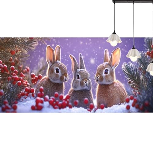 Diamond Painting Hase Diamond Painting Erwachsene Winterlandschaft,5D Diamant Painting Bilder Kinder,DIY Malen Nach Zahlen Diamant Kunst Malerei Stickerei Set für Wand Dekor Geschenke 100 x 50 cm q533 von Generic